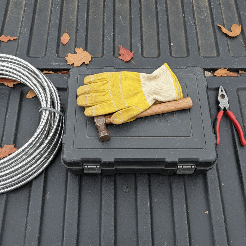 Bad mit Schutzfolie ausgelegt, Techniker trägt Handschuhe und arbeitet am Siphonbereich